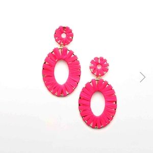 Red Raffia Earrings  New